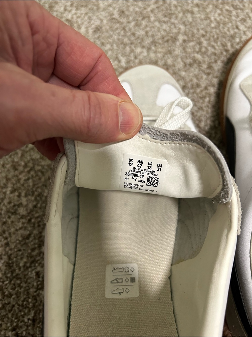 Puma Men's White, Black & Gum Low-Top Sneakers - Picture 3 of 5